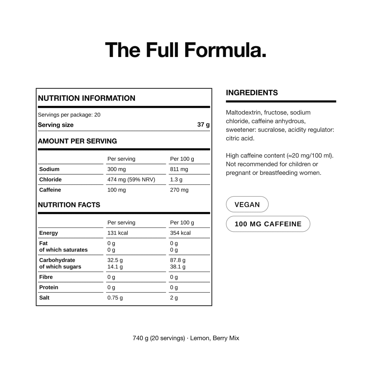 Complex Dual-Carb Ion Drink CAF